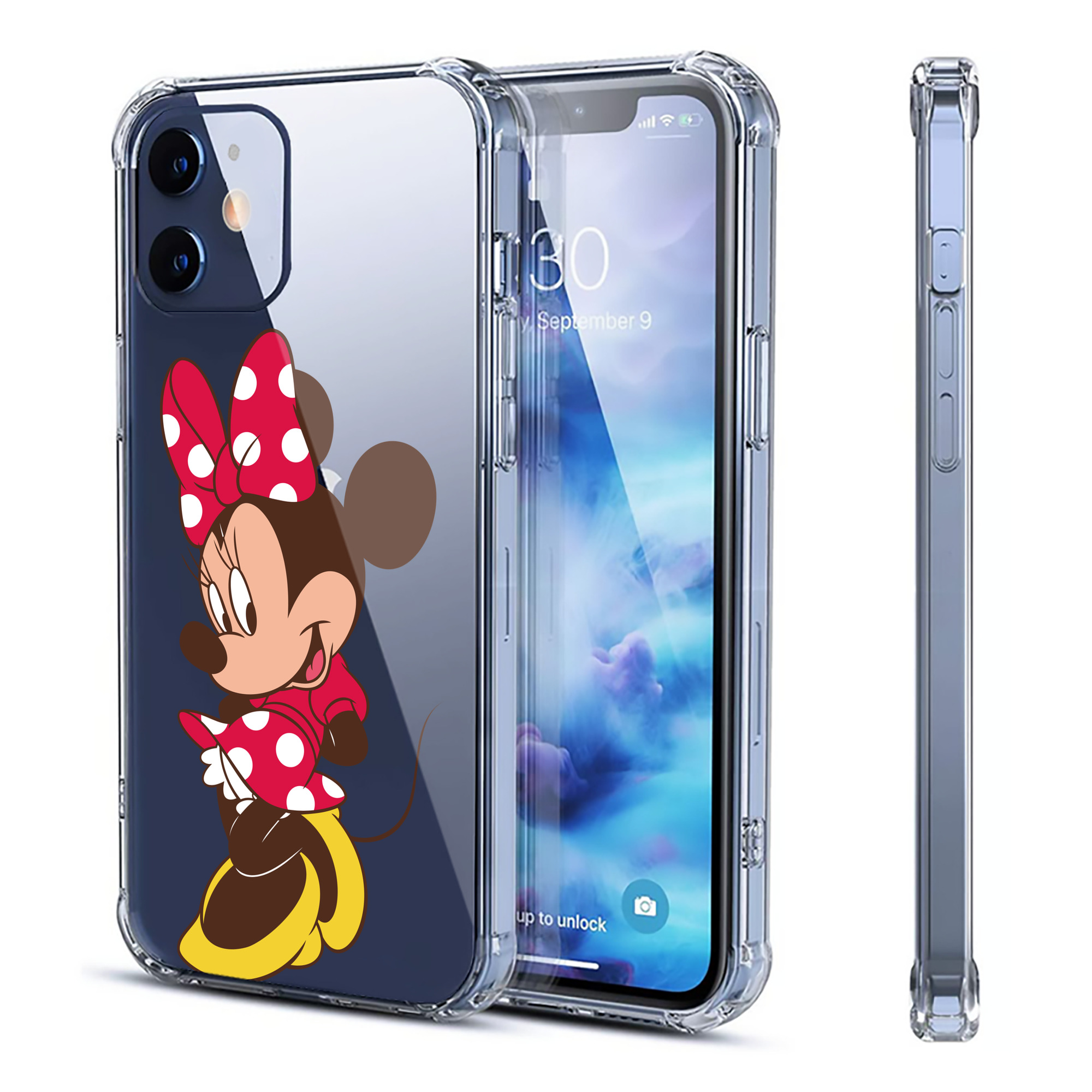 （画像用） ミッキーマウス Mickey Mouse 【iPhone 12シリーズ対応】透明スマホケース（クリアソフトケース）